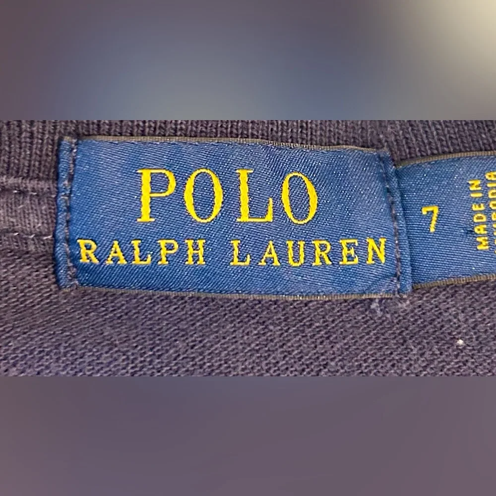 Ralph Lauren Boys Navy Big Pony Cotton Mesh Polo Size 7 - Picture 5 of 5